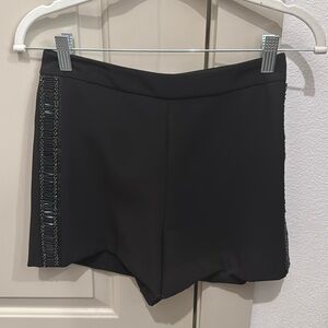 ZARA high waisted side sequin black shorts size XS